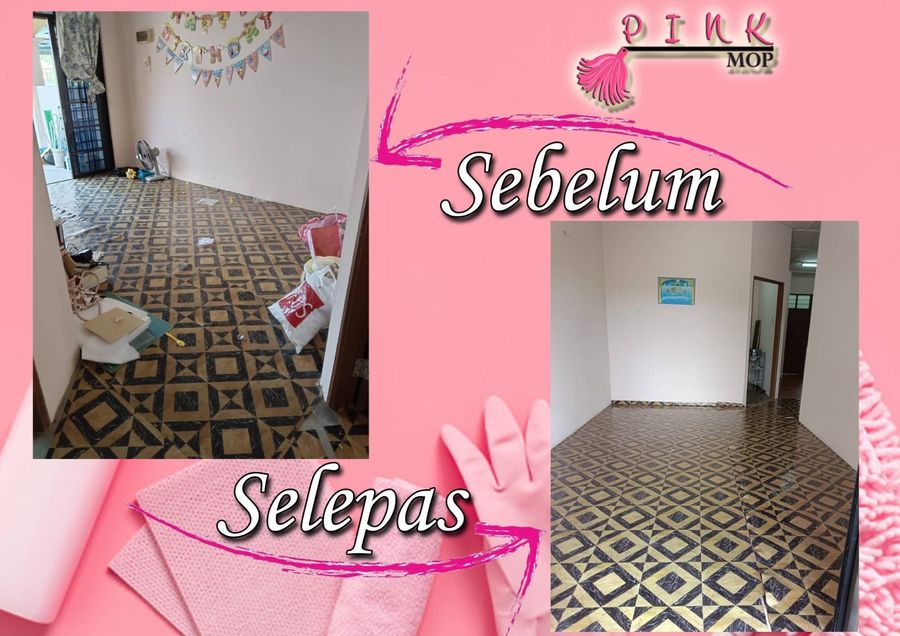 Sebelum & selepas kemas ruang tamu