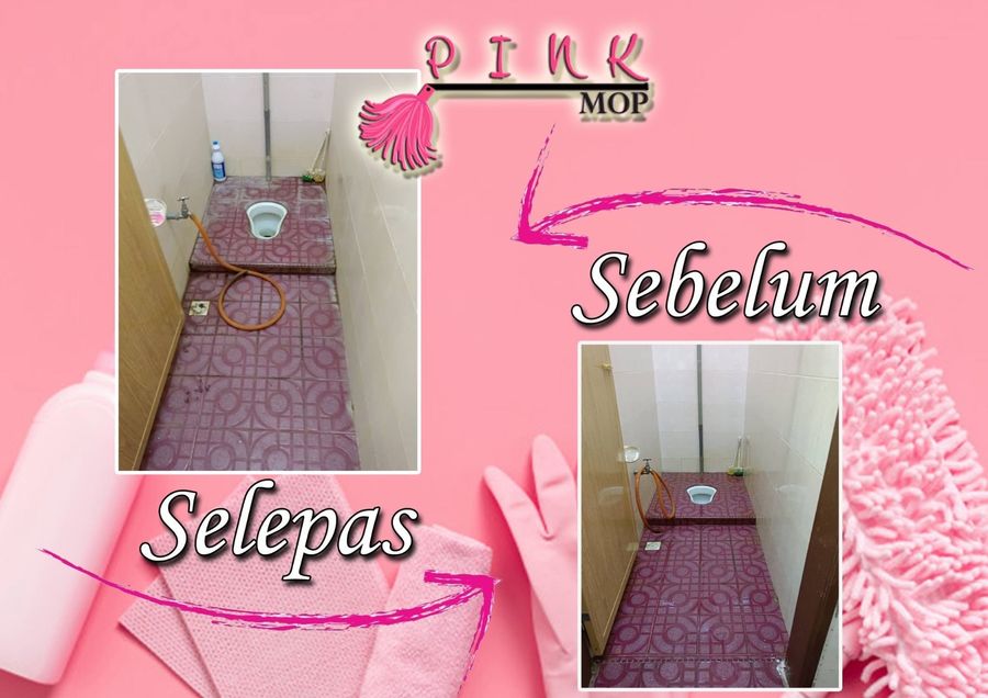 Sebelum & selepas pembersihan tandas